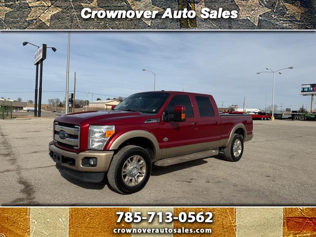 Red (Burgundy) 2014 Ford F-250 Super Duty King Ranch Crew Cab 4WD Pickup Truck Four-Wheel Drive Automatic