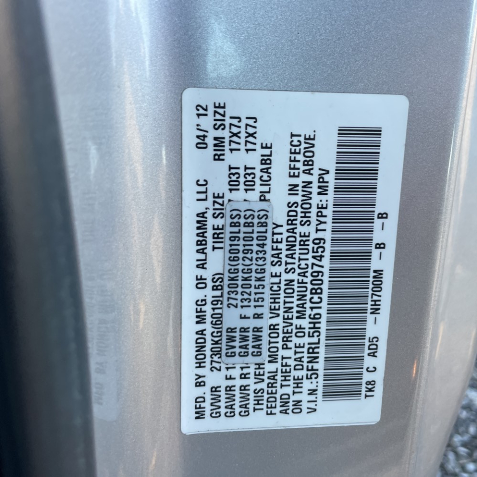 Honda Odyssey EX-L 2012