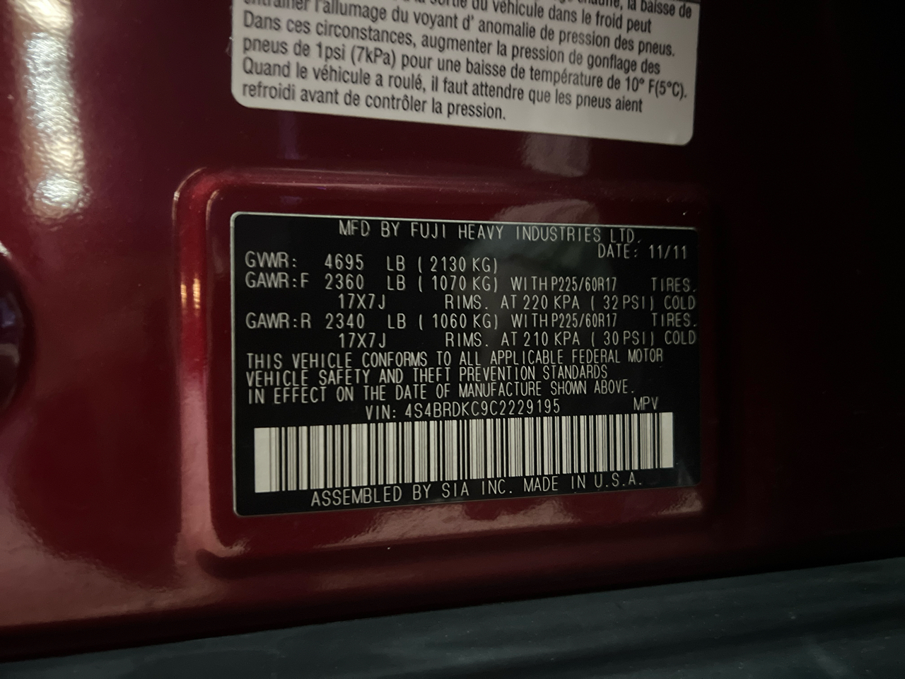 Subaru Outback  2012