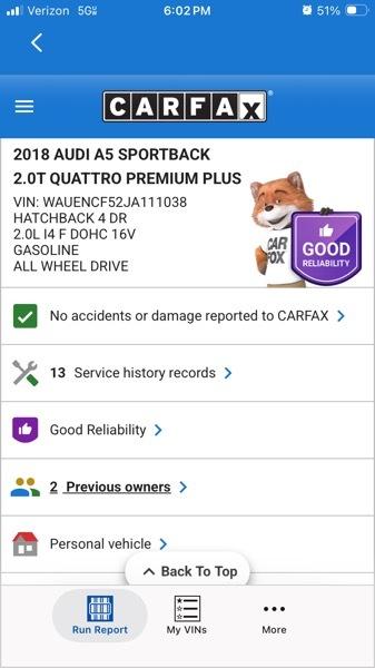 Audi A5 Premium Plus S-Line Sportback quattro 2018