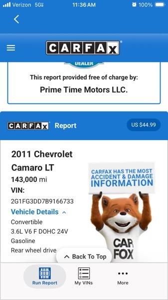 Chevrolet Camaro Convertible 2LT 2011