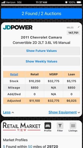 Chevrolet Camaro Convertible 2LT 2011