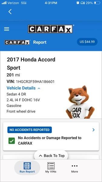 Honda Accord Sport 4D Sedan 2017