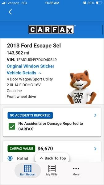 Ford Escape SEL FWD 2013