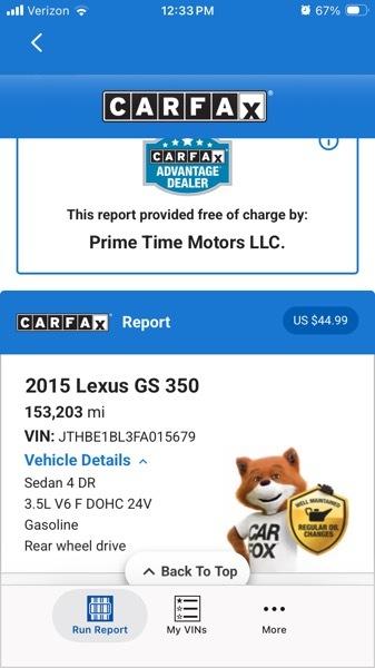 Lexus GS 350 RWD 2015