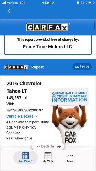 Chevrolet Tahoe LT 2WD 2016