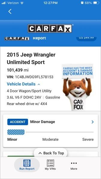 Jeep Wrangler Unlimited 4WD 4dr Sport 2015