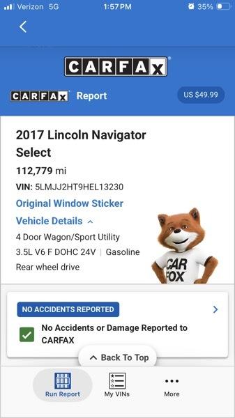 Lincoln Navigator Select 2WD 2017
