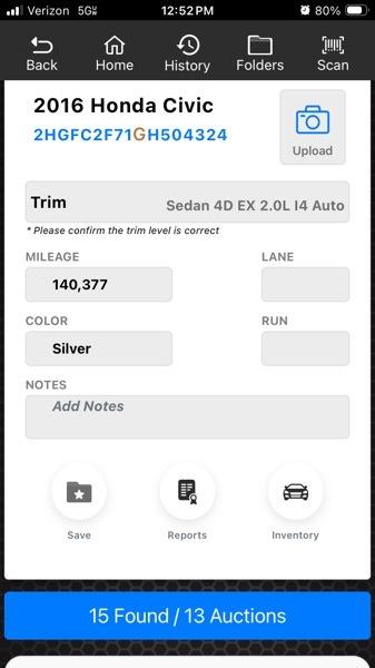 Honda Civic EX Sedan CVT 2016