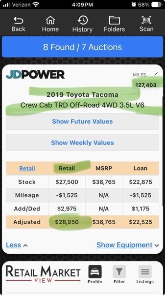 Toyota Tacoma 4WD Access Cab V6 AT TRD Off Road (Natl) 2019