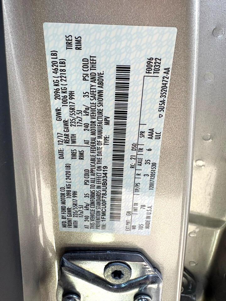 Ford Escape S FWD 2018 Ford Escape S FWD 2018