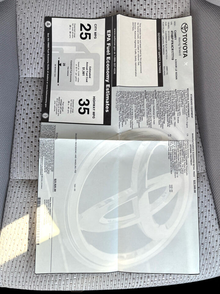 Toyota Camry  2012 Toyota Camry  2012