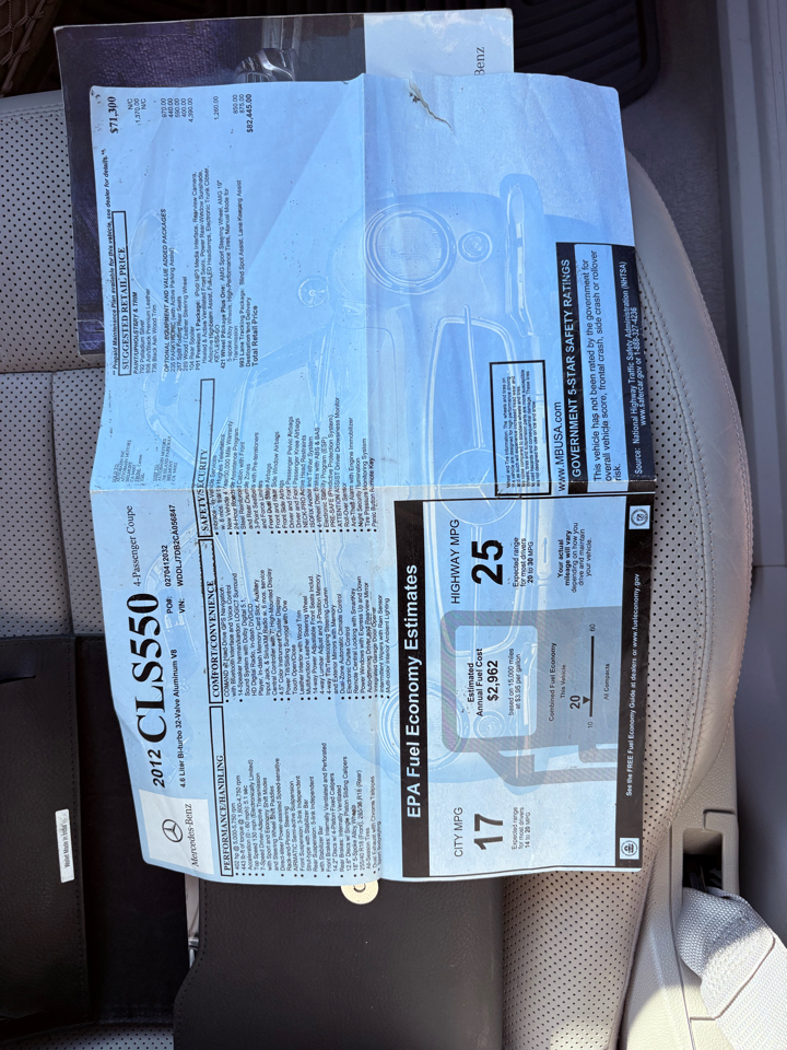 Mercedes-Benz CLS-Class CLS550 2012