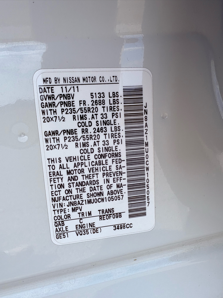 Nissan Murano Platinum 2012