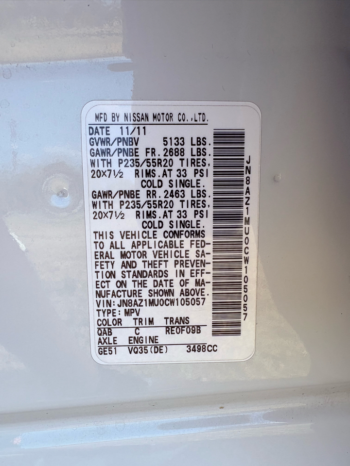 Nissan Murano Platinum 2012