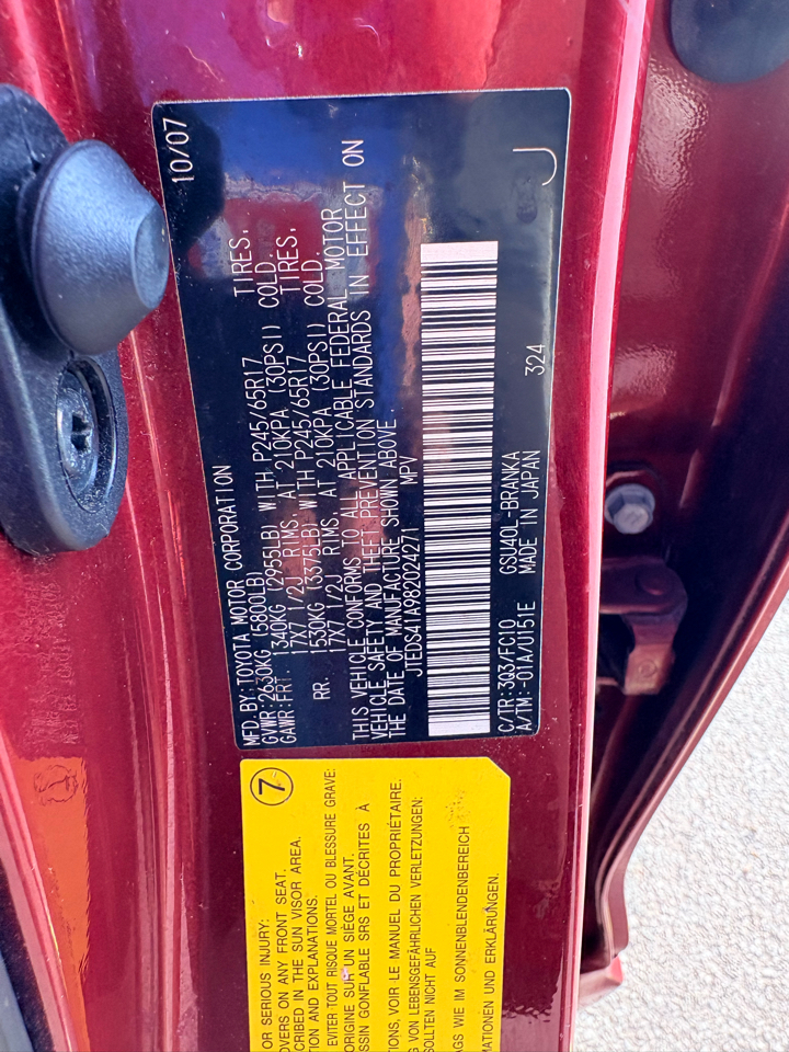 Toyota Highlander FWD 4dr Base (Natl) 2008