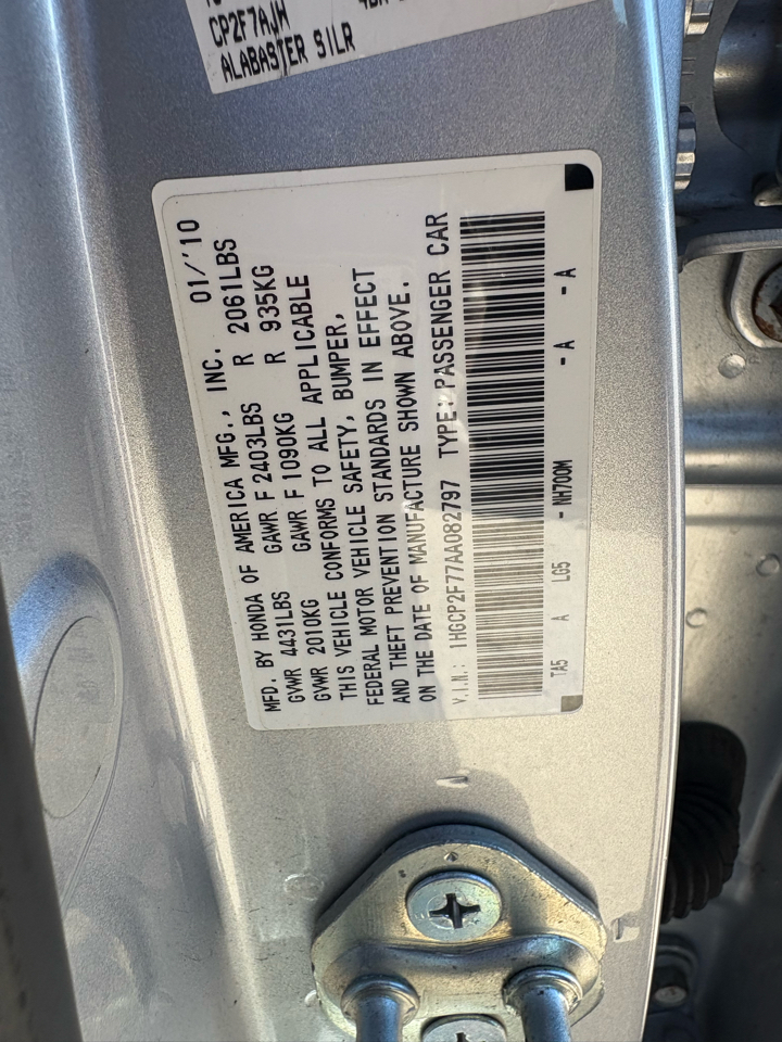 Honda Accord Sdn 4dr I4 Auto EX 2010