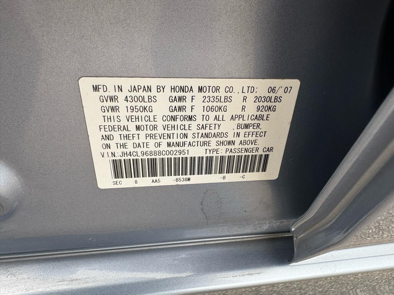 Acura TSX 4dr Sdn Auto 2008