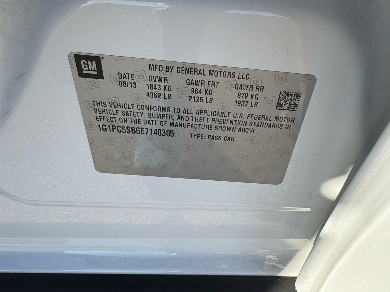 Chevrolet Cruze 4dr Sdn Auto 1LT 2014