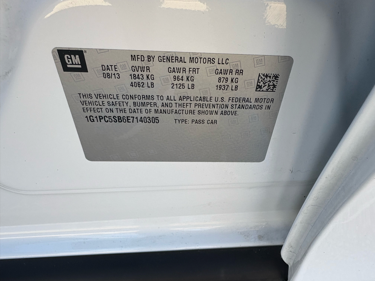 Chevrolet Cruze 4dr Sdn Auto 1LT 2014