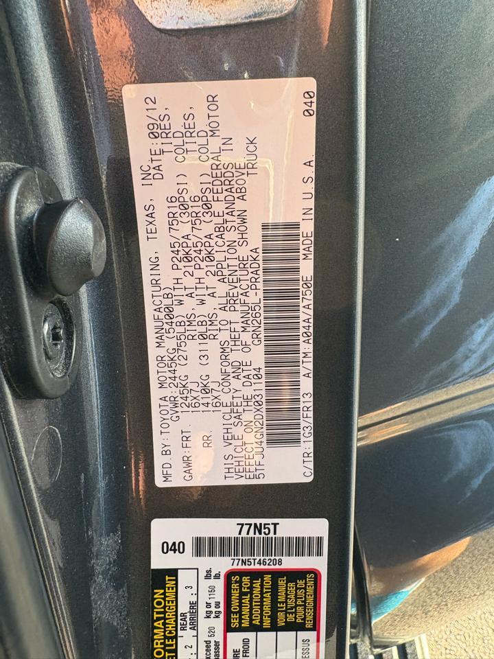 Toyota Tacoma 2WD Double Cab V6 AT PreRunner (Natl) 2013