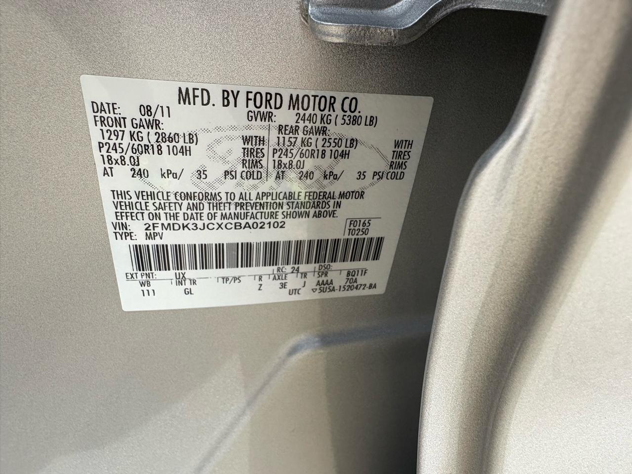 Ford Edge 4dr SEL FWD 2012