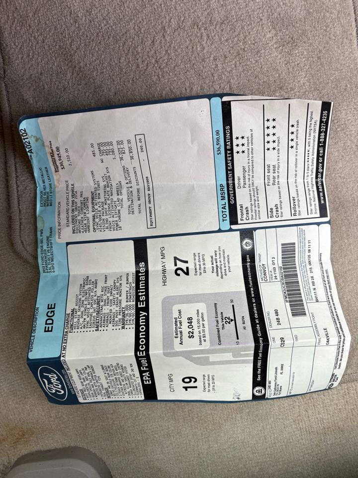 Ford Edge 4dr SEL FWD 2012