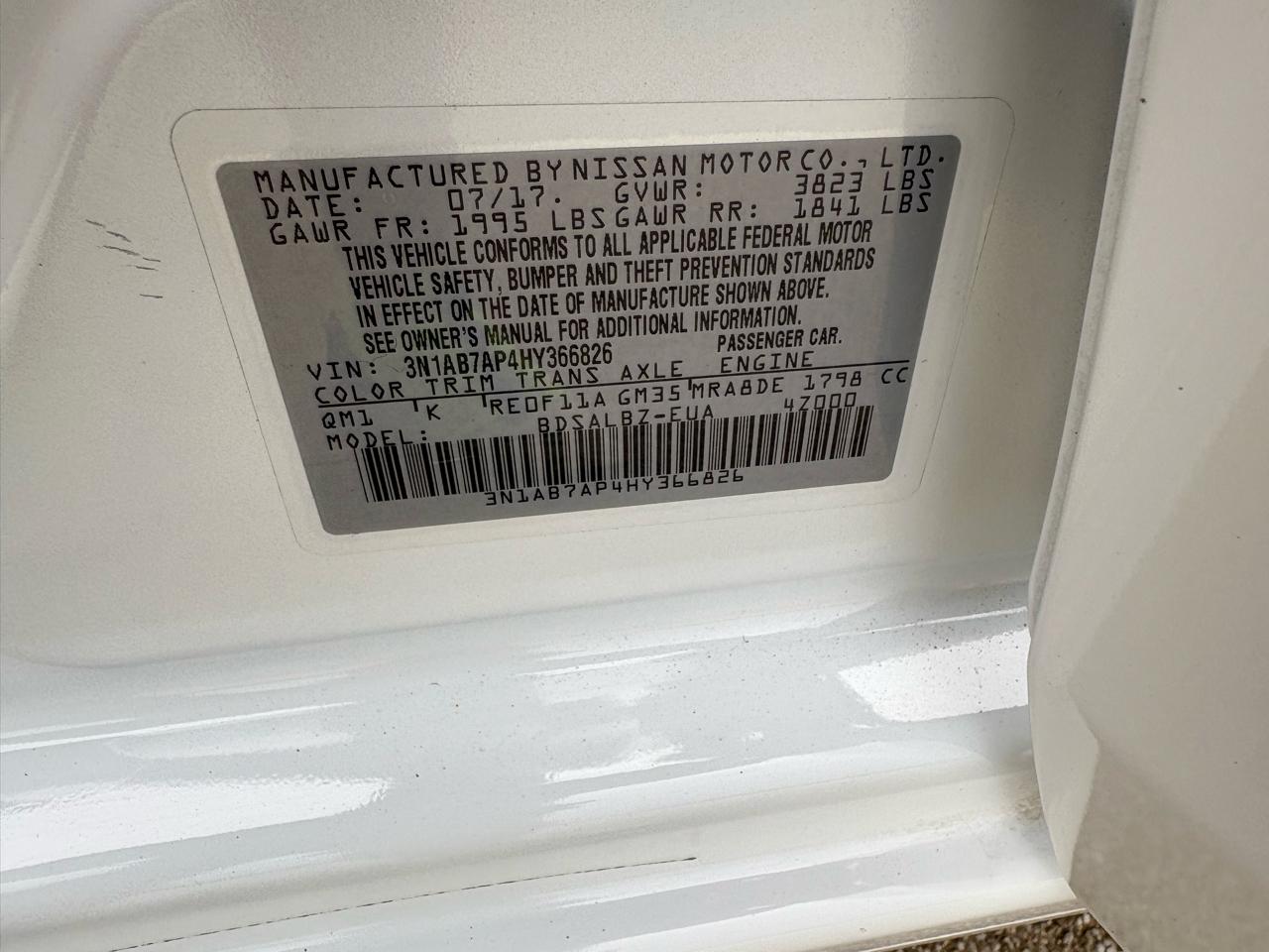 Nissan Sentra S CVT 2017