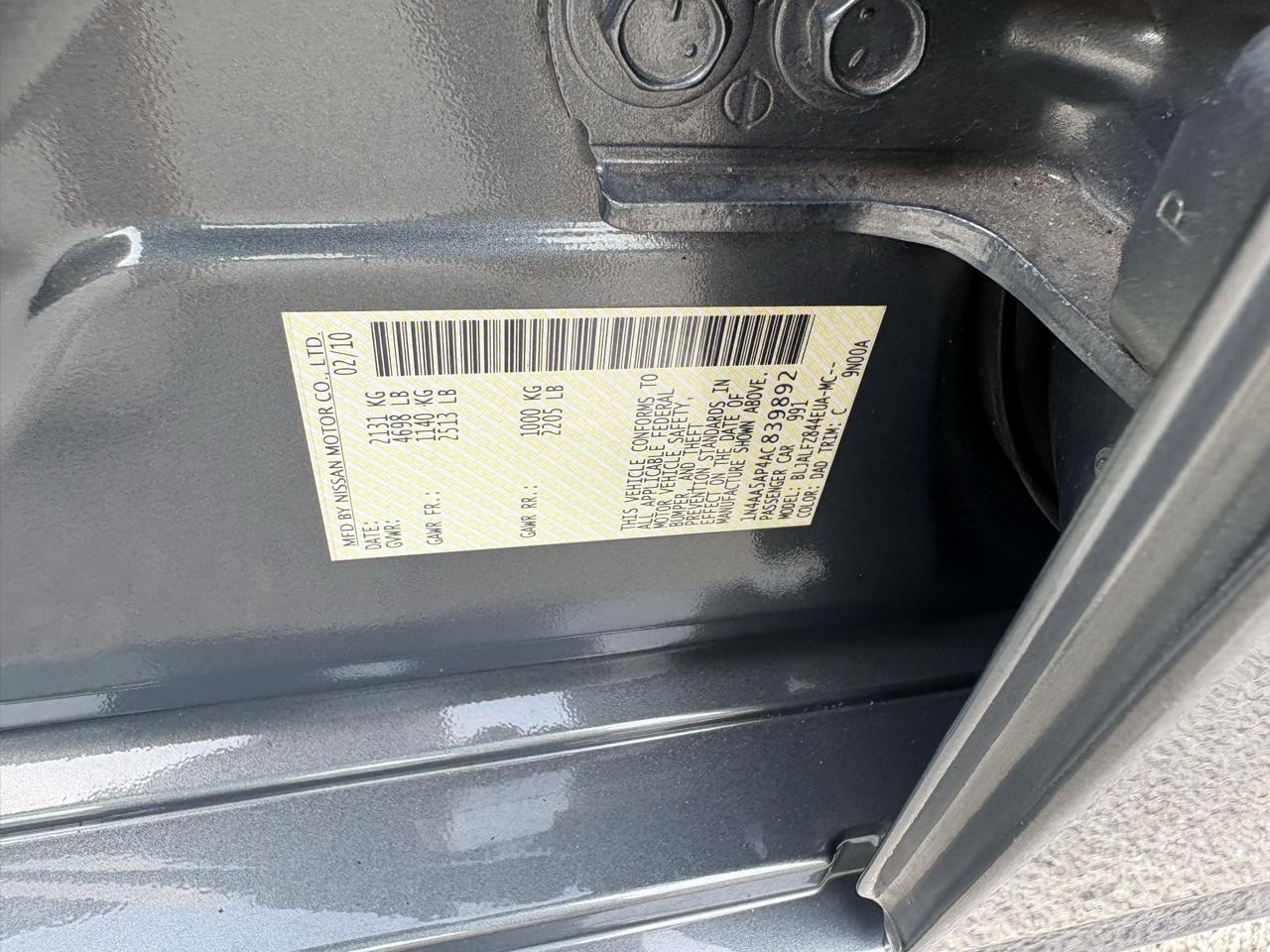 Nissan Maxima 4dr Sdn V6 CVT 3.5 SV w/Premium Pkg 2010