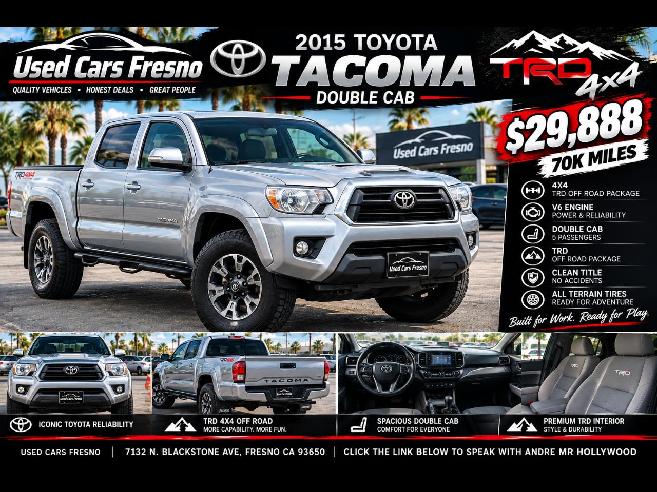 2015 Toyota Tacoma Double Cab V6 5AT 4WD
