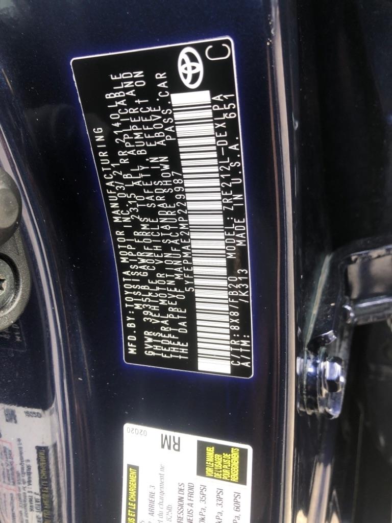 Toyota Corolla LE CVT (Natl) 2021