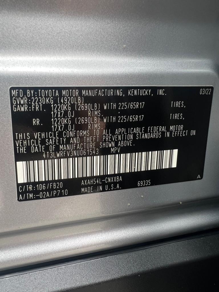 Toyota RAV4 Hybrid LE AWD (Natl) 2022