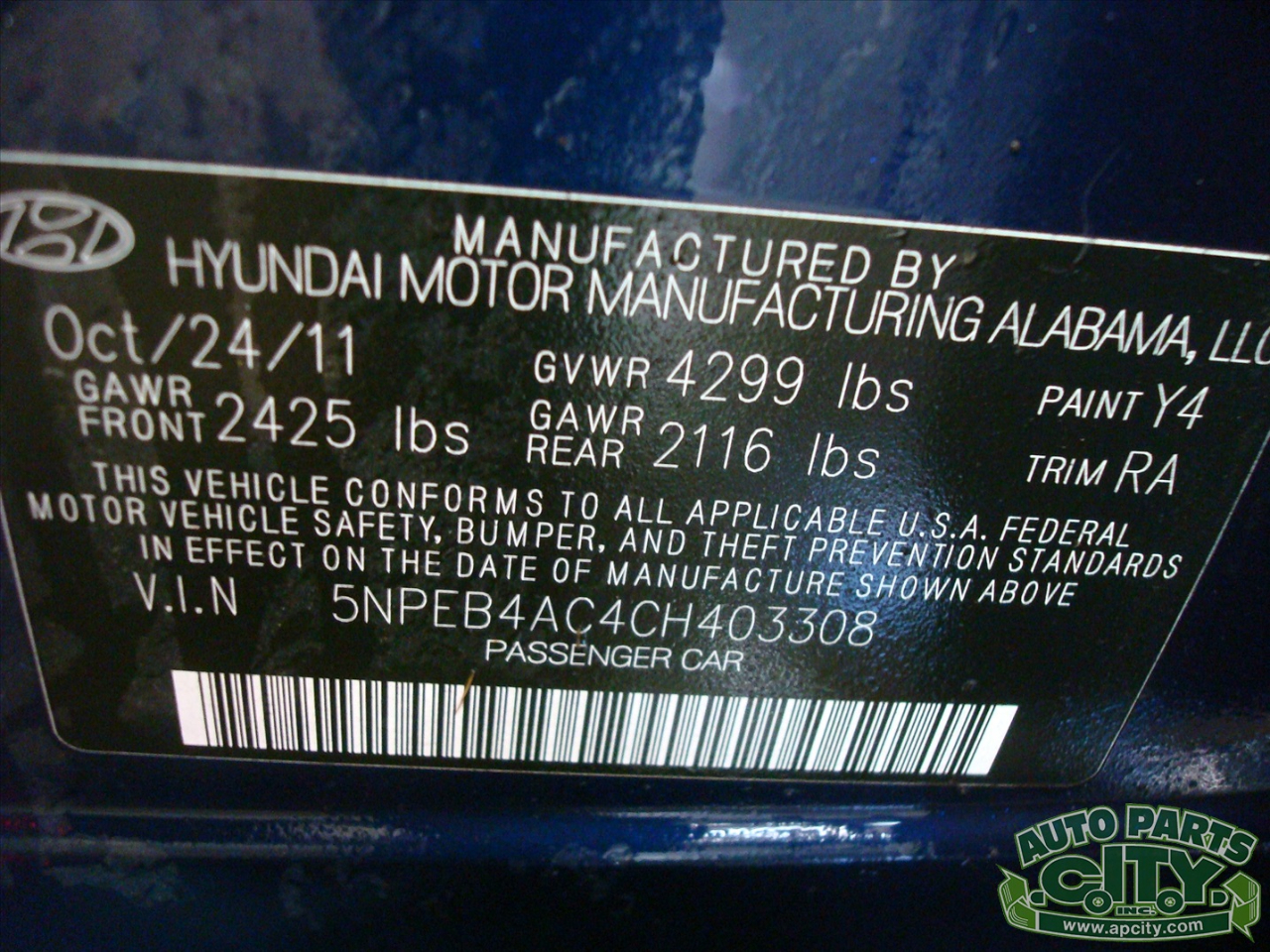 Hyundai Sonata GLS Manual 2012