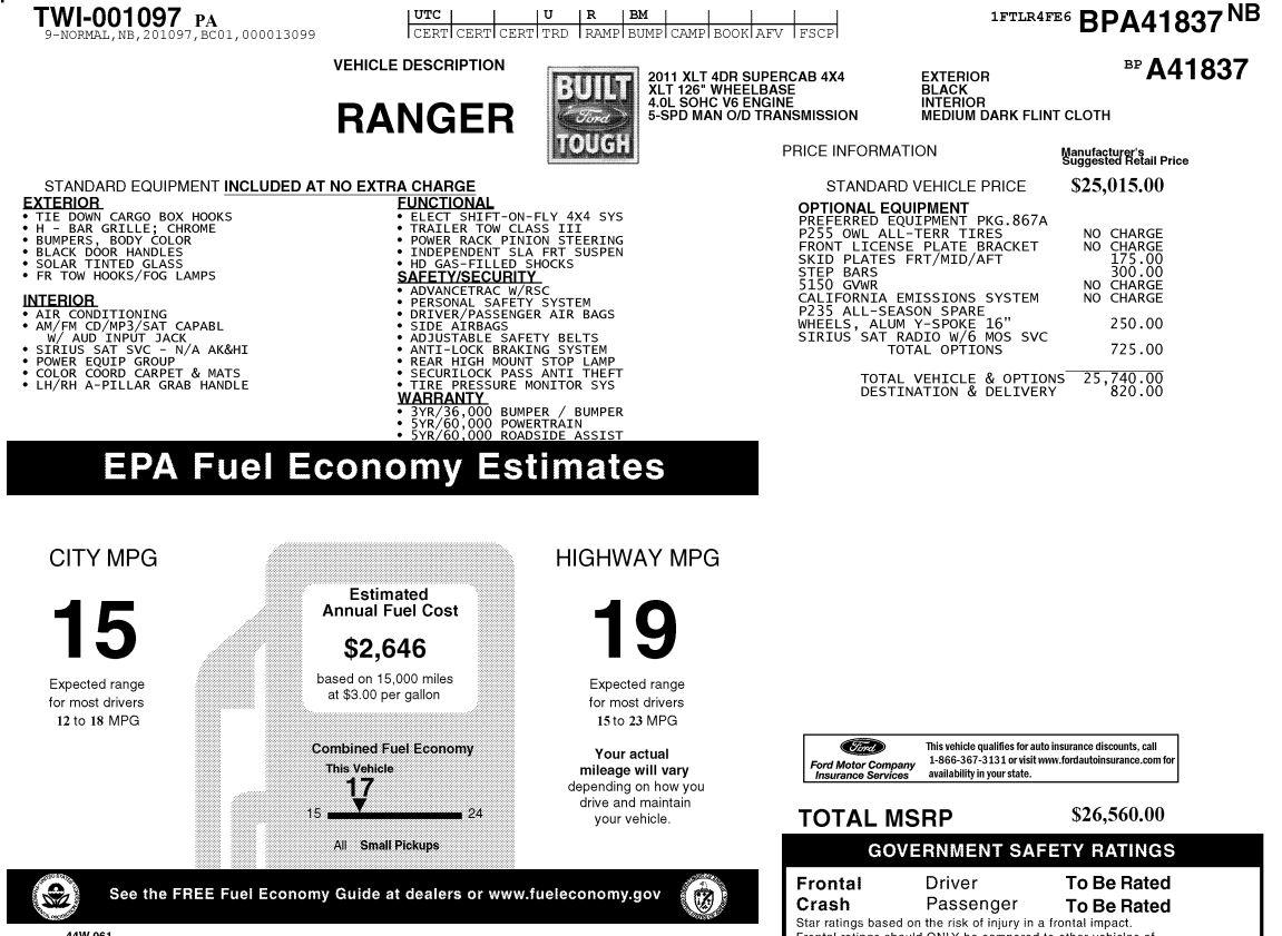 Ford Ranger XLT SuperCab 4-Door 4WD 2011