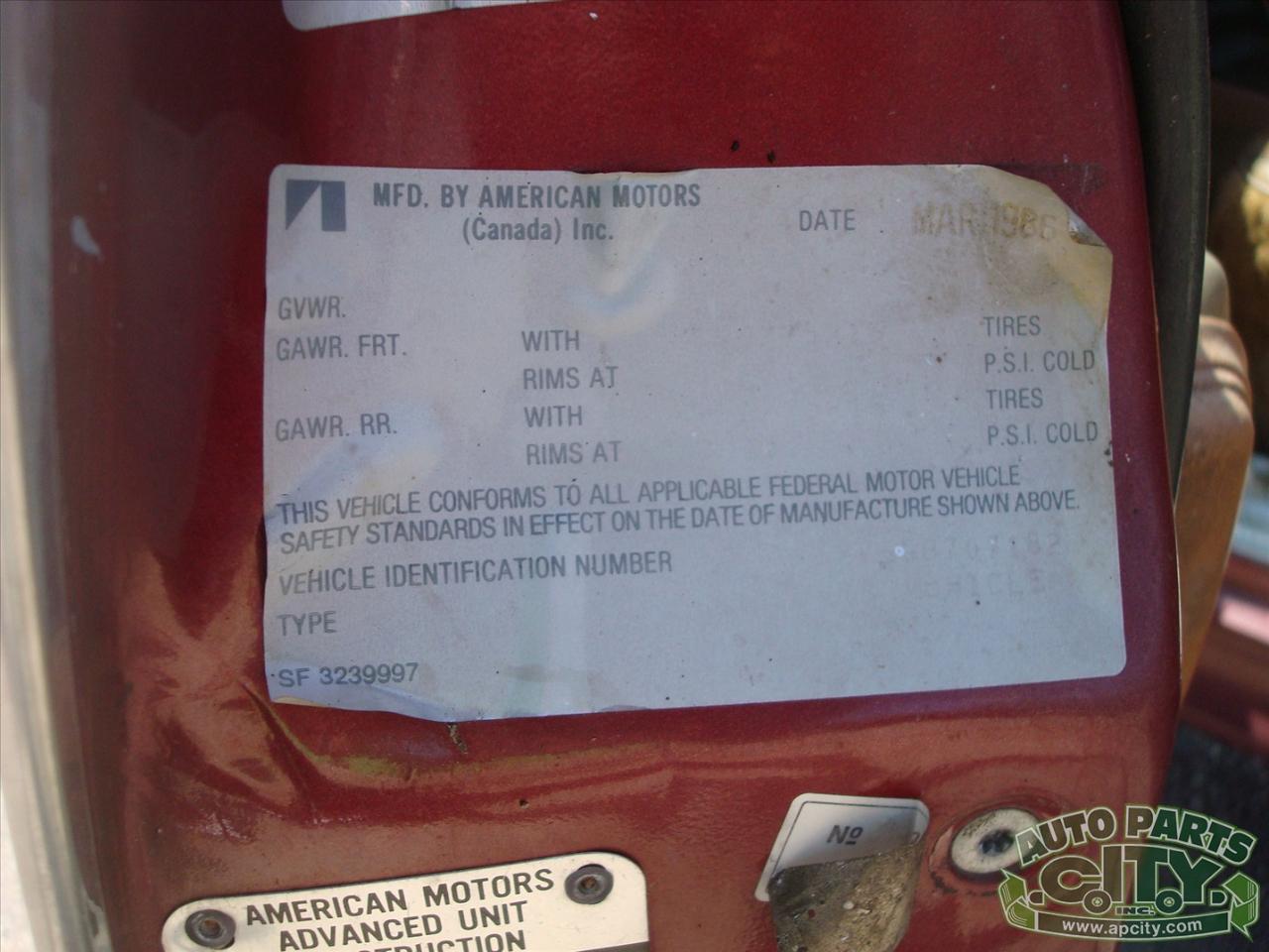 AMC Eagle Limited 1986