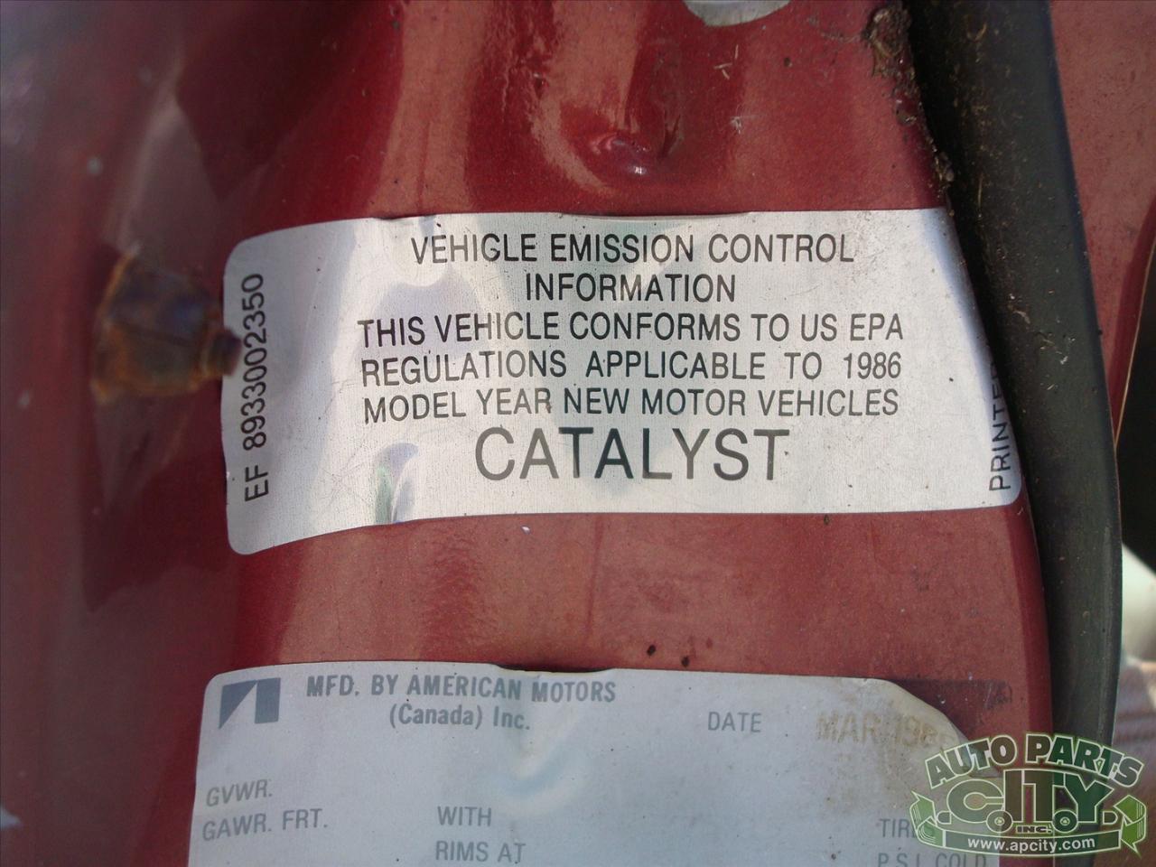 AMC Eagle Limited 1986