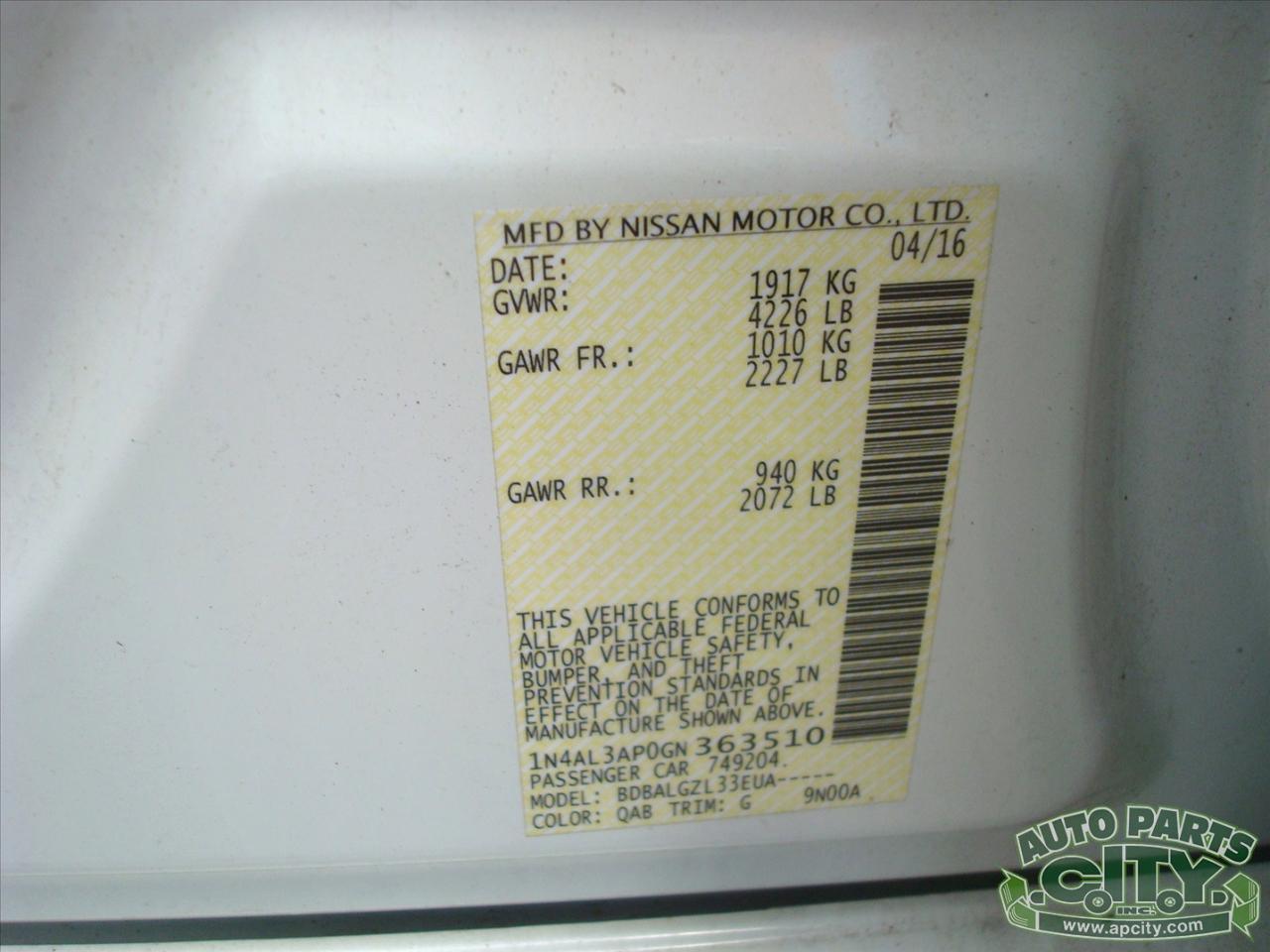 Nissan Altima 2.5 Sedan 2016