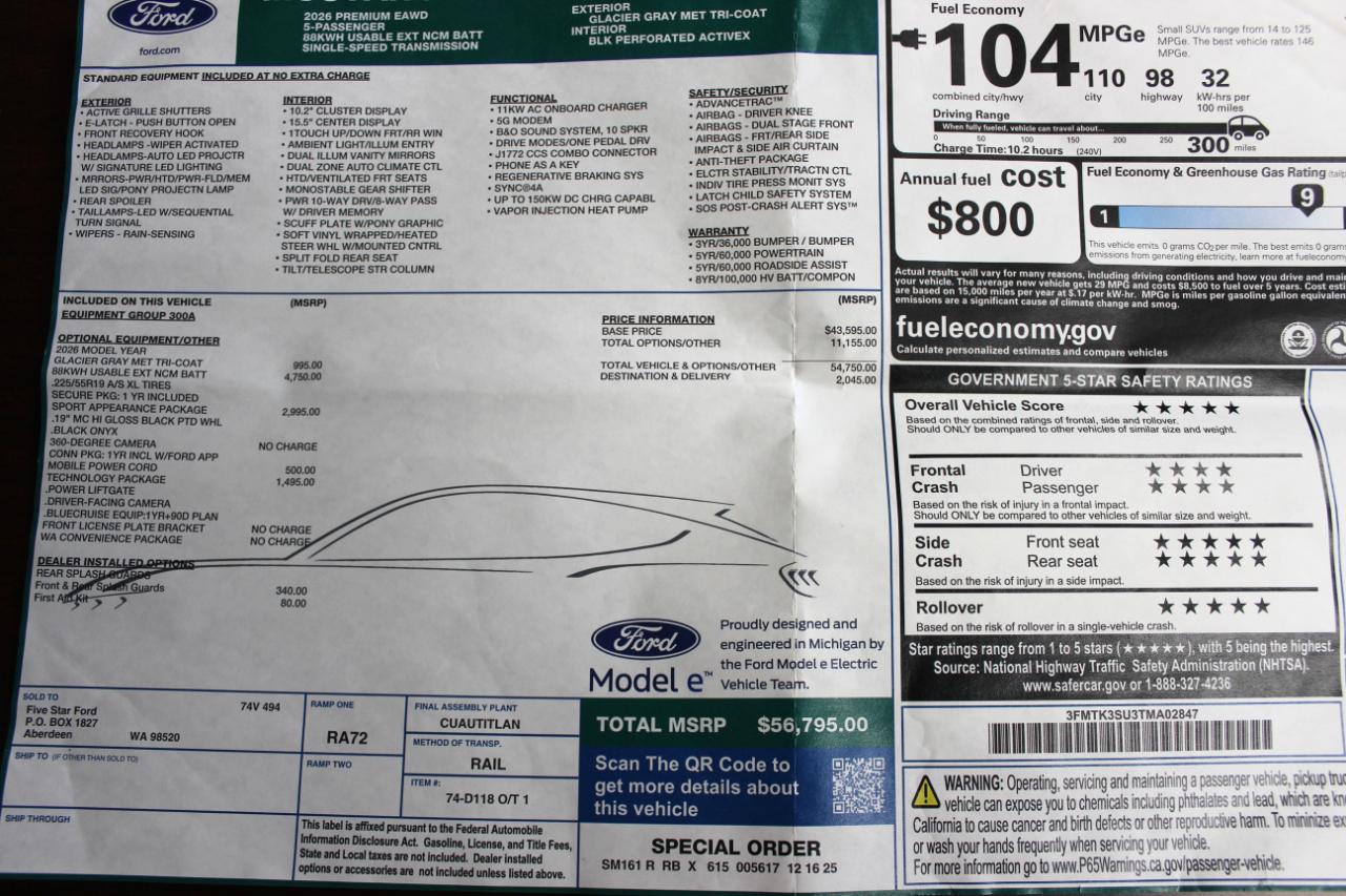 Ford Mustang Mach-E Premium AWD 2026