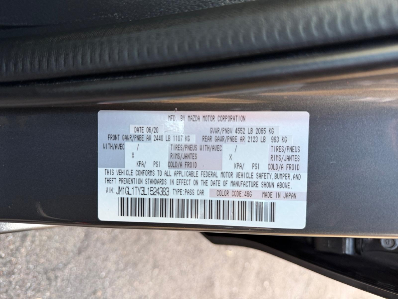 Mazda MAZDA6 Grand Touring 2020 Mazda MAZDA6 Grand Touring 2020