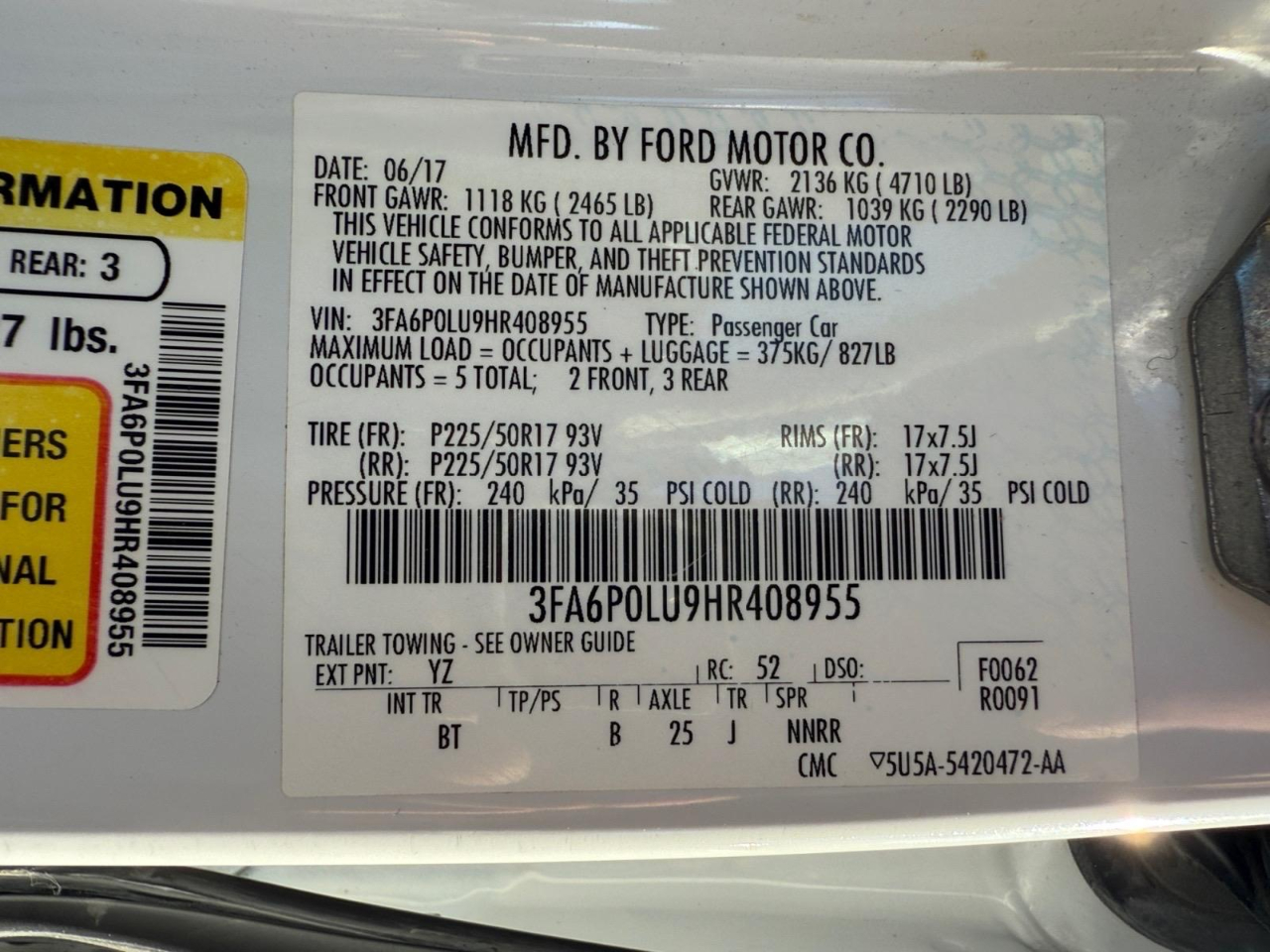 Ford Fusion Hybrid SE 2017 Ford Fusion Hybrid SE 2017