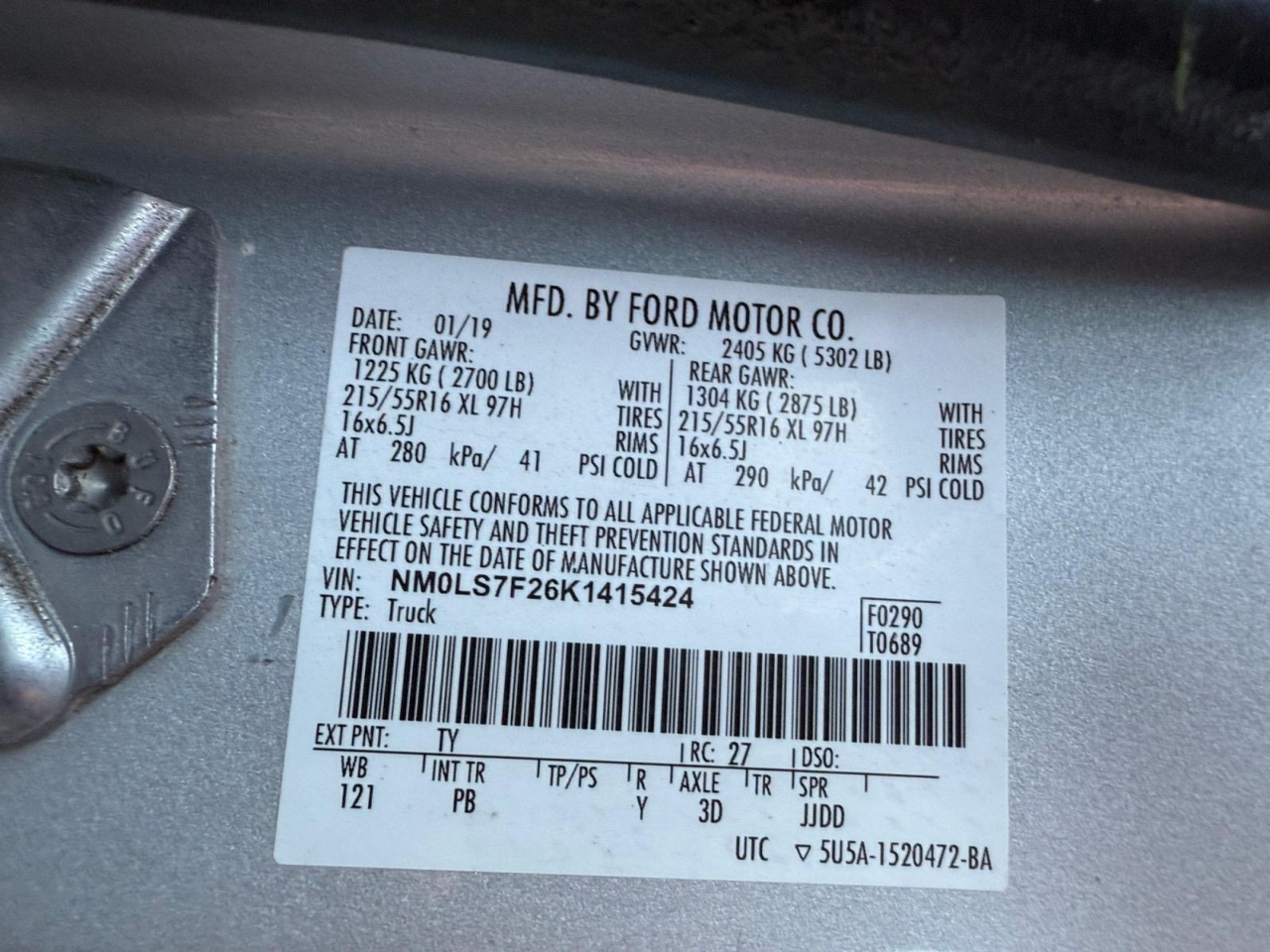 Ford Transit Connect Cargo Van XLT LWB w/Rear Liftgate 2019 Ford Transit Connect Cargo Van XLT LWB w/Rear Liftgate 2019