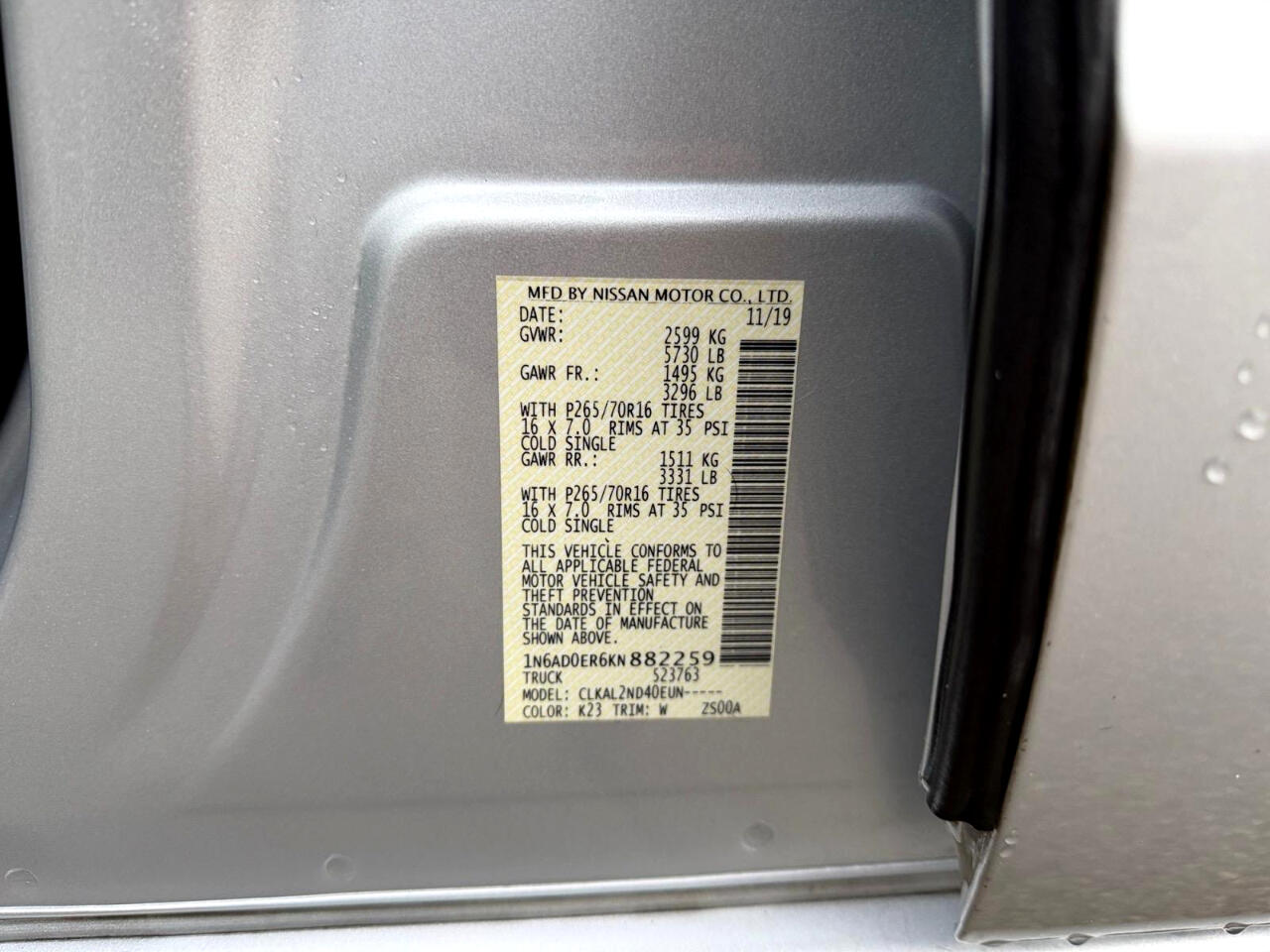 Nissan Frontier SV 2019