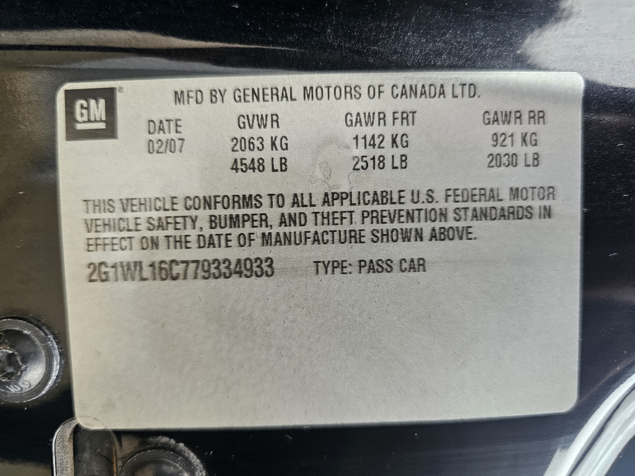 Chevrolet Monte Carlo 2dr Cpe SS 2007