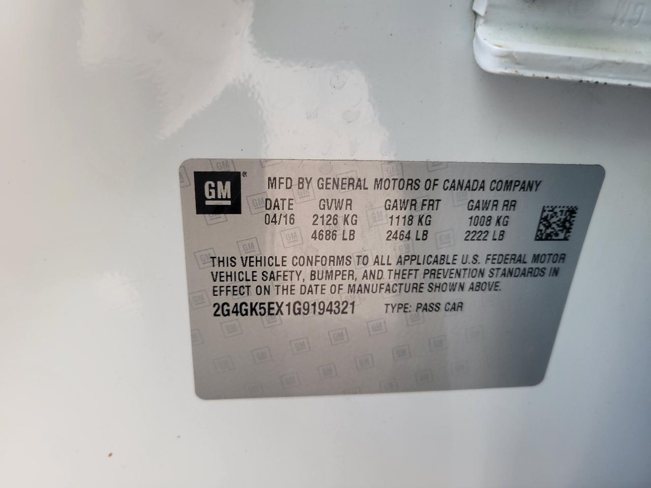 Buick Regal 4dr Sdn Turbo FWD 2016