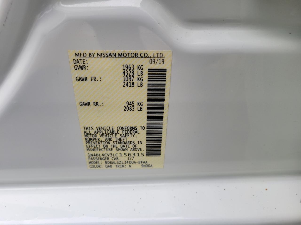 Nissan Altima 2.5 SR Sedan 2020