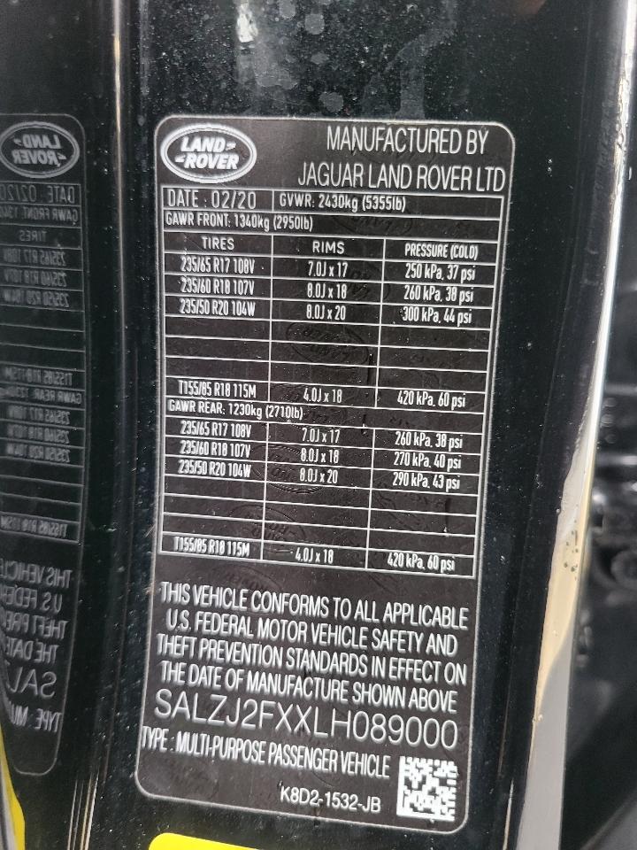 Land Rover Range Rover Evoque P250 S 2020