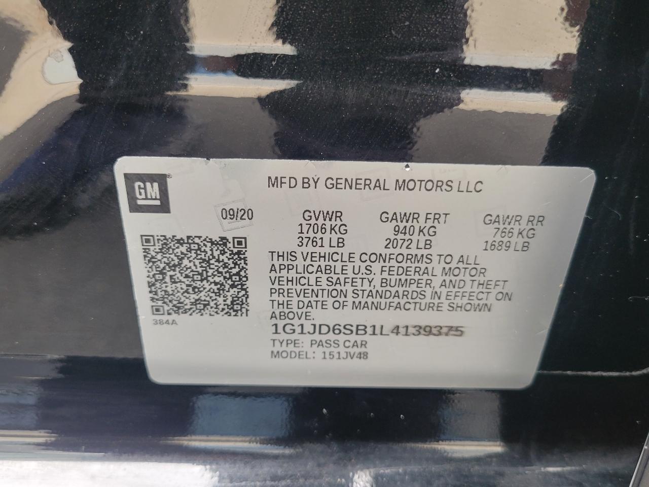 Chevrolet Sonic 5dr HB LT w/1SD 2020