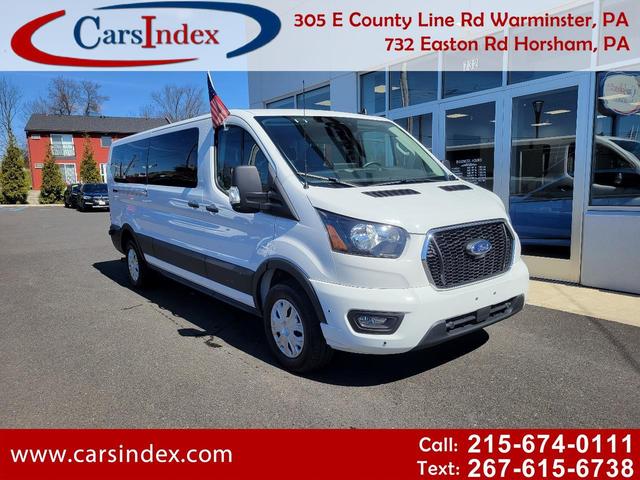 White 2024 Ford Transit Passenger 350 XLT Low Roof LB RWD Van Rear-Wheel Drive 10-Speed Automatic