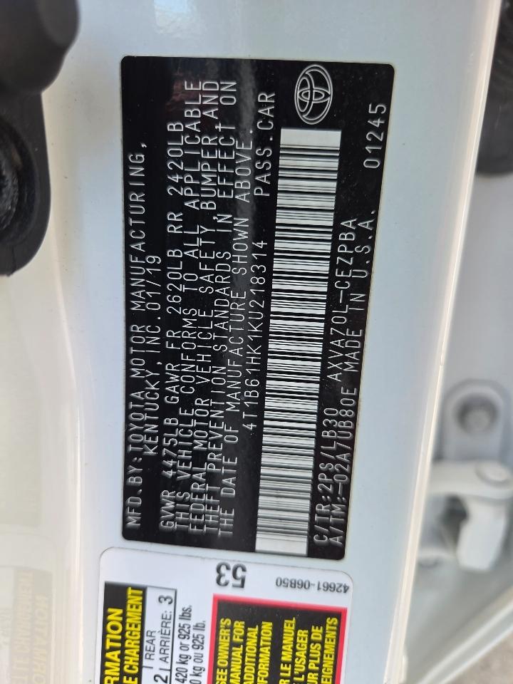 Toyota Camry XSE Auto (Natl) 2019