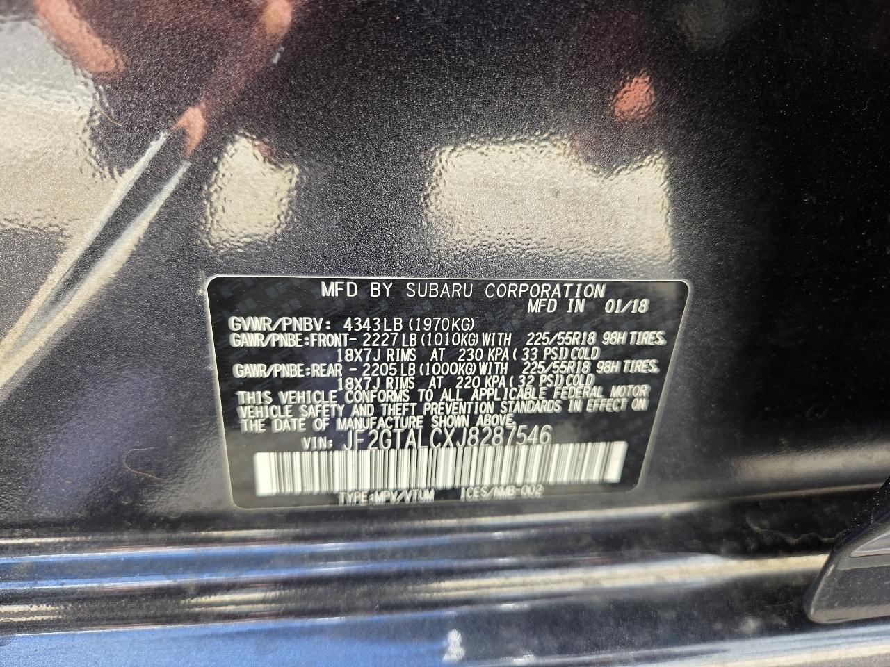 Subaru Crosstrek 2.0i Limited CVT 2018